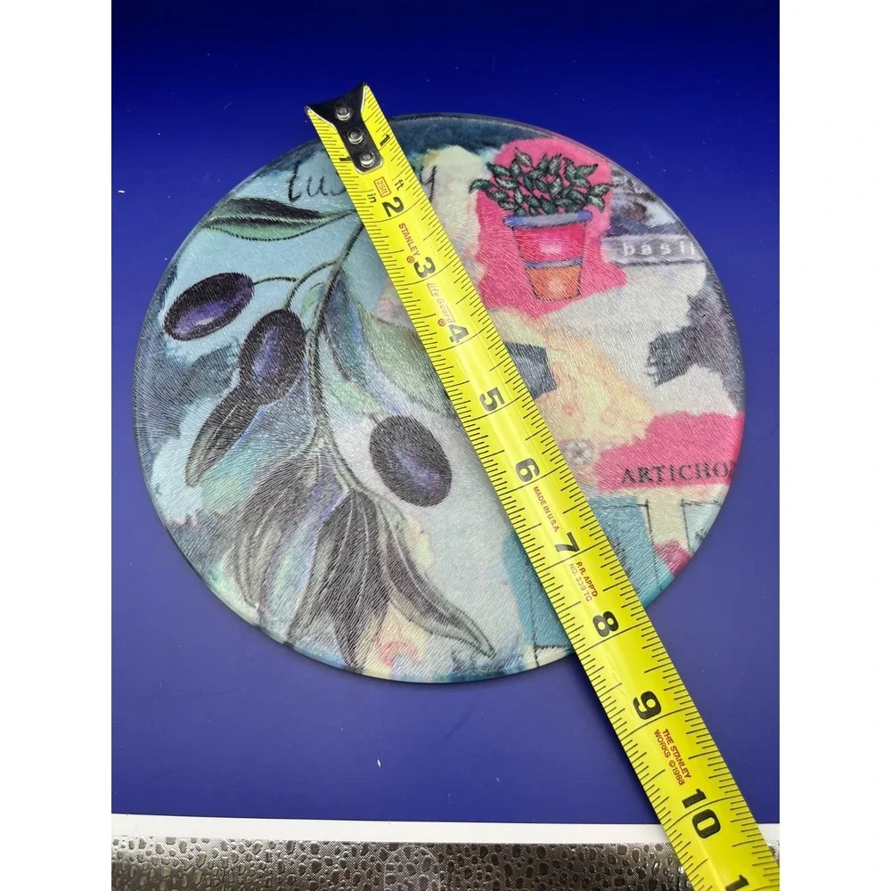 Tuscany Olive‎ Art Glass Trivet 8